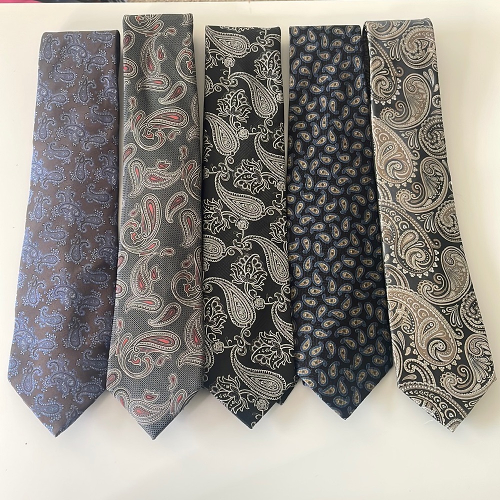 Premium Brands Dark Paisley Ties for Men- Burma Bibas, Black Brown 1826 and More